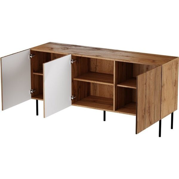 Cama Meble Komoda JUNGLE 152x40,5x74,5 dąb wotan + czarne nóżki