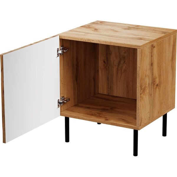 Cama Meble Szafka nocna 2szt. JUNGLE 53,5x40,5x44 dąb wotant + czarne nóżki