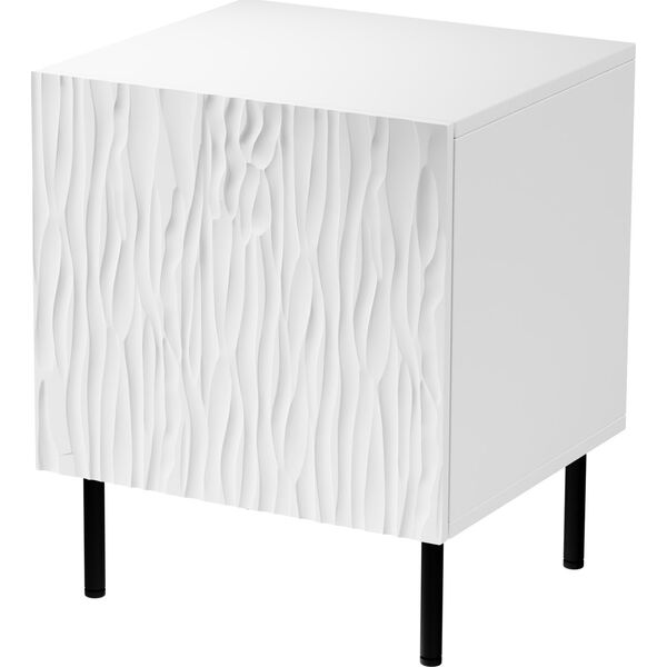 Cama Meble Szafka nocna 2szt. JUNGLE 53,5x40,5x44 biały mat + czarne nóżki