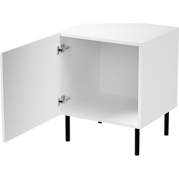 Cama Meble Szafka nocna 2szt. JUNGLE 53,5x40,5x44 biały mat + czarne nóżki