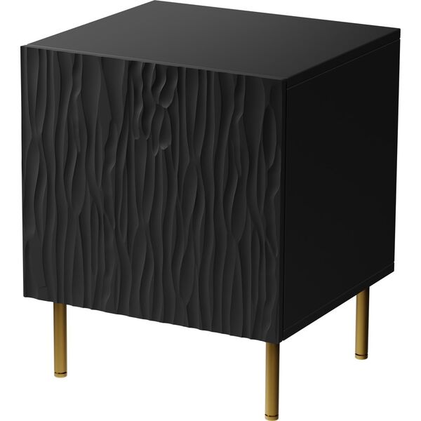 Cama Meble Szafka nocna 2szt. JUNGLE 53,5x40,5x44 czarny mat + złote nóżki