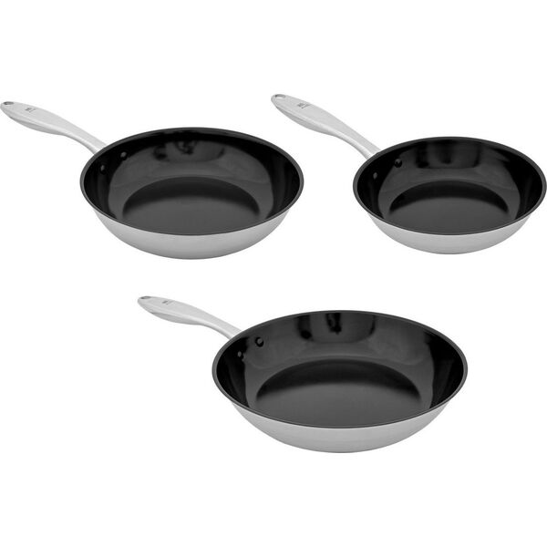 Patelnia Shiori Shiori Stainless Steel 304 zestaw patelni z powłoką ceramiczną indukcja 20 cm, 24 cm, 28 cm