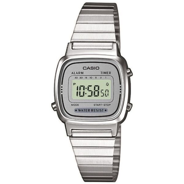 Zegarek Casio Zegarek damski Retro srebrny (LA670WEA-7EF)