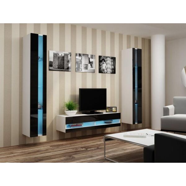 Cama Meble Regał VIGO NEW 180/40/30 biały/czarny połysk