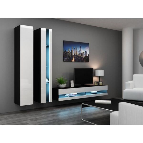 Cama Meble Regał VIGO NEW 180/40/30 czarny/biały połysk