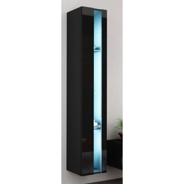 Cama Meble Regał VIGO NEW 180/40/30 czarny/czarny połysk