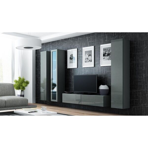 Cama Meble Witryna VIGO szkło'180' 180/40/30 szary/szary poł