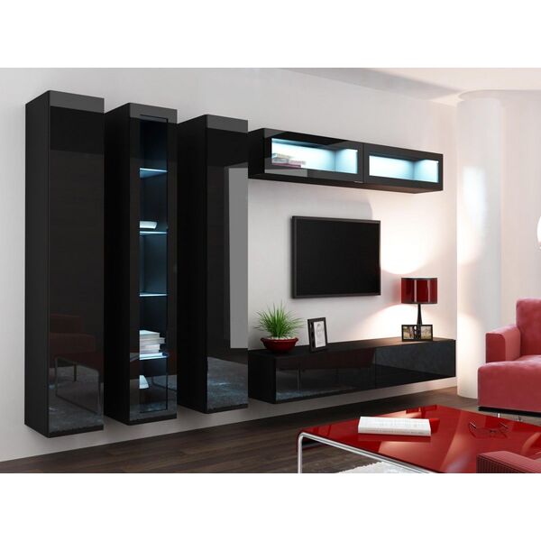Cama Meble Witryna VIGO szkło'180' 180/40/30 czarny/czarny poł