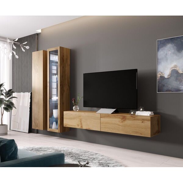 Cama Meble Witryna VIGO szkło'180' 180/40/30 dąb wotan