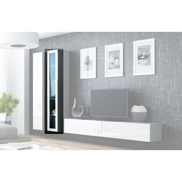 Cama Meble Witryna VIGO szkło'180' 180/40/30 szary/biały poł