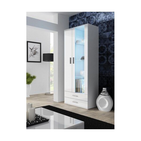 Cama Meble Witryna SOHO S6 2D2S biały/ biały połysk