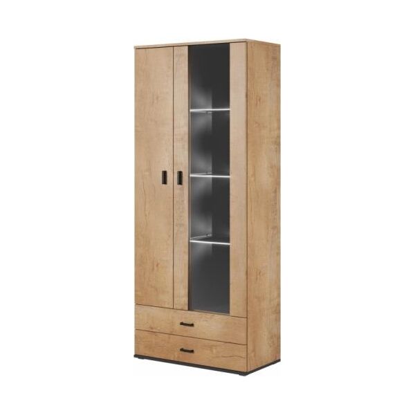 Cama Meble Witryna SOHO S6 2D2S dąb lefkas+ czarny