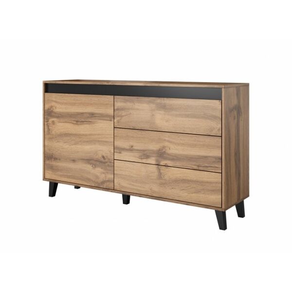 Cama Meble Komoda NORD 138cm dąb wotan/antracyt