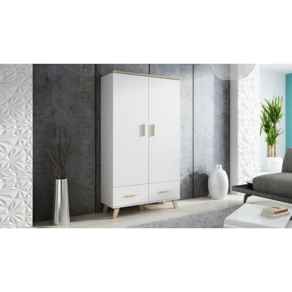 Cama Meble Szafa LOTTA 2D2S biały+ dąb sonoma