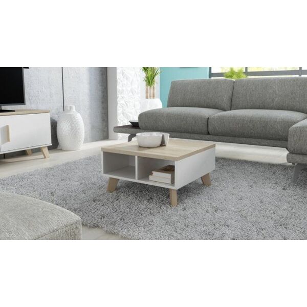Cama Meble Ława LOTTA 60 biały+ dąb sonoma