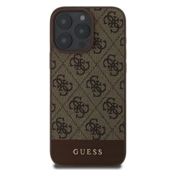 Guess GUESS futerał do IPHONE 16 Pro Max GUHCP16XG4GLBR (PC/TPU 4G PU Bottom Stripe) brązowy