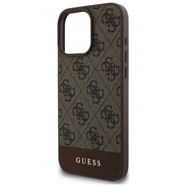 Guess GUESS futerał do IPHONE 16 Pro Max GUHCP16XG4GLBR (PC/TPU 4G PU Bottom Stripe) brązowy