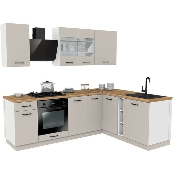 Σετ κουζίνας VARIO Z1 240x180CM Κασμίρ πάγκος Δρυς Evoke χωρίς AGD