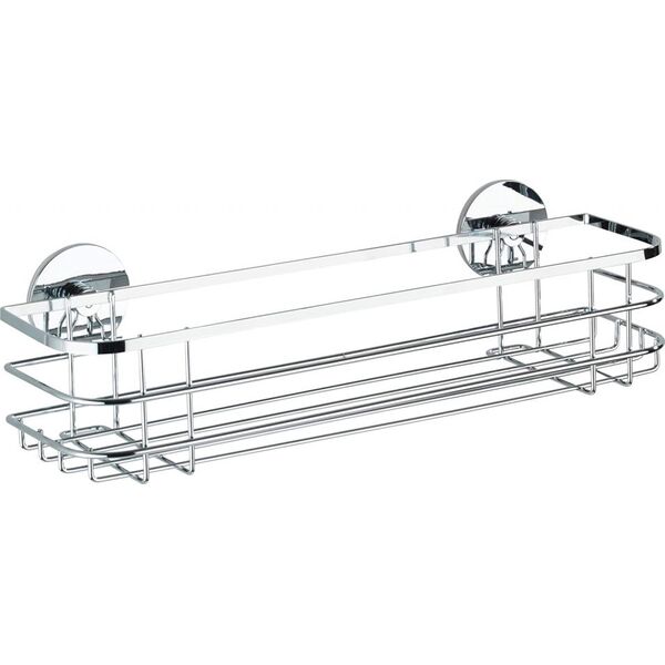 Koszyk prysznicowy Wenko stelaż prysznicowy system Turbo-Loc Maxi 38 x 11 cm stal nierdzewna srebrny