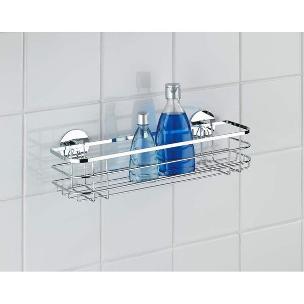 Koszyk prysznicowy Wenko stelaż prysznicowy system Turbo-Loc Maxi 38 x 11 cm stal nierdzewna srebrny