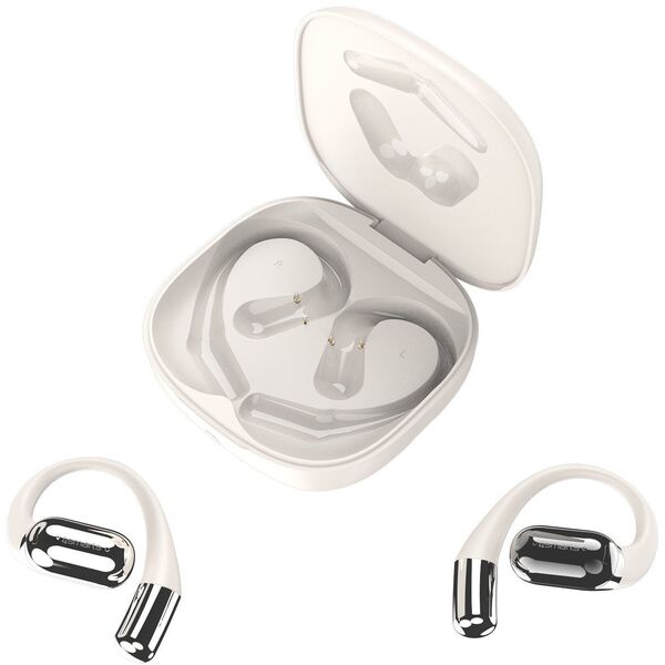 Ακουστικά Bluetooth Open-Ear 4smarts SkyBuds AI Screen, μπεζ