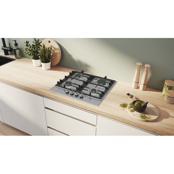 Bosch Serie 6 PCP6A5I90 płyta kuchenna Stal nierdzewna Wbudowany 58 cm Gaz 4 stref(y)