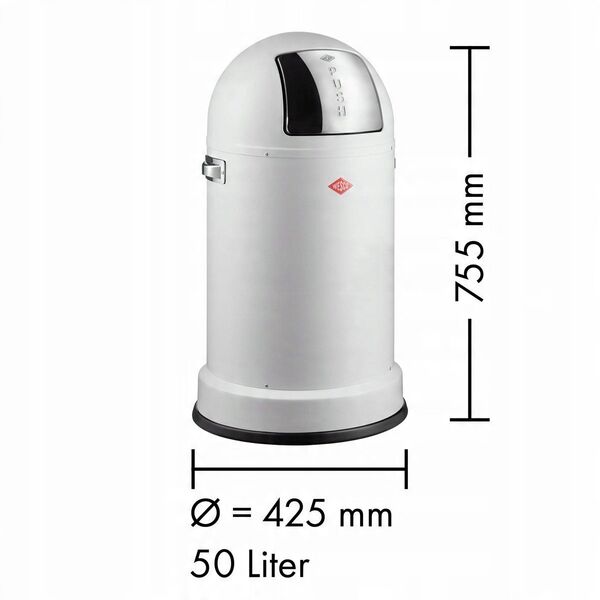 Κάδος απορριμμάτων ασημί 50l Pushboy Wesco
