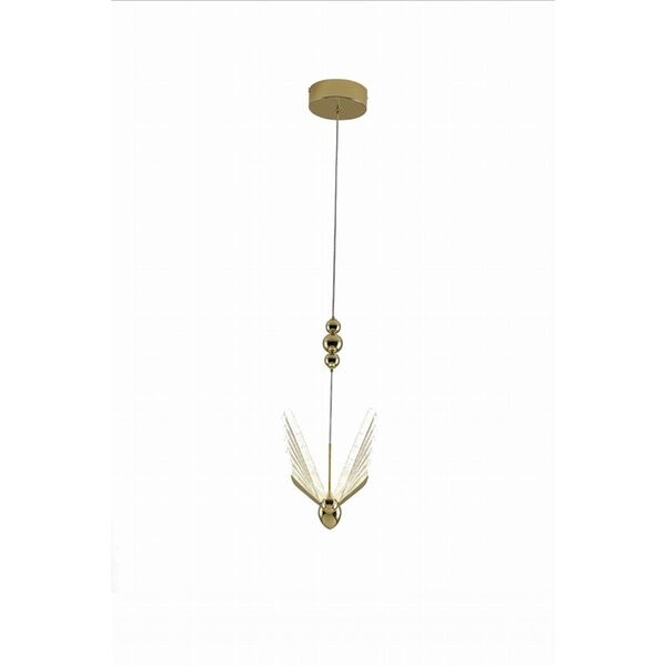 Lampa wisząca Light Prestige Mariposa LP-1715/1P zwis 1x8W LED 3000/4000/6000K 1040Lm przezroczysta złoty