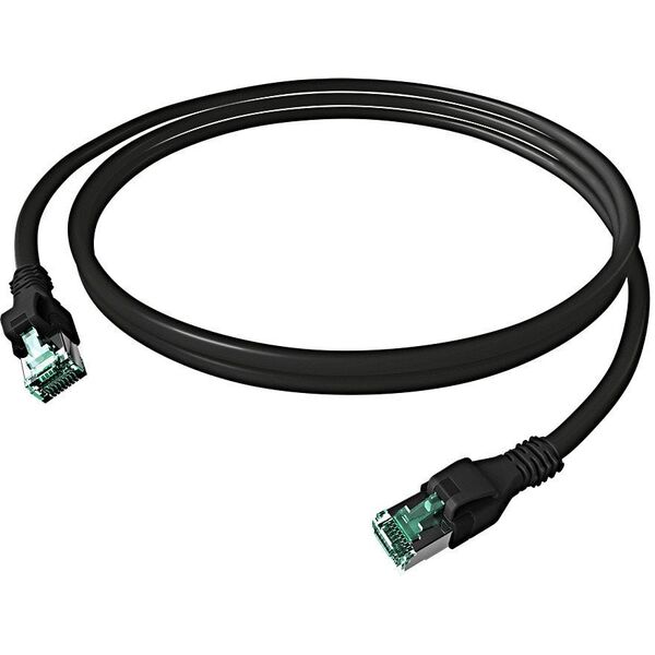 EasyLan DualBoot® PushPull Patch Cable Cat.6A (Class EA), S/FTP, RJ45 / RJ45, czarny, 7,5 m