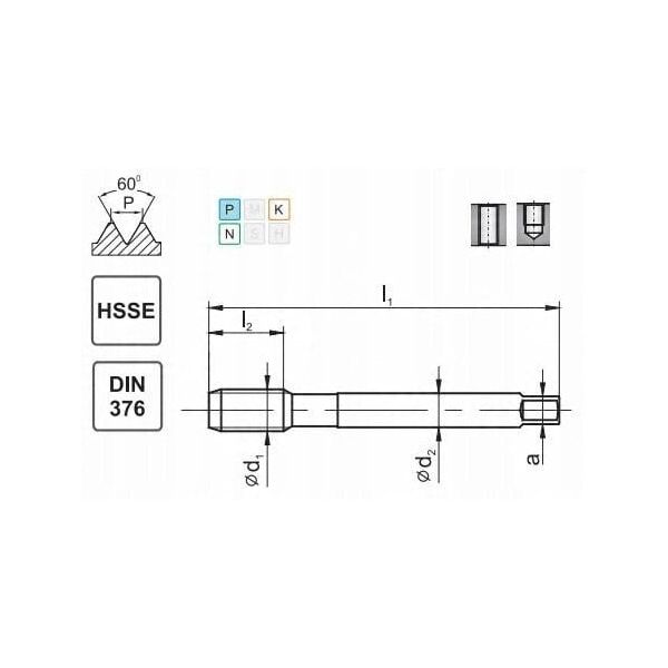 GWINTOWNIK M 6 DIN-376C (6H) HSSE 800