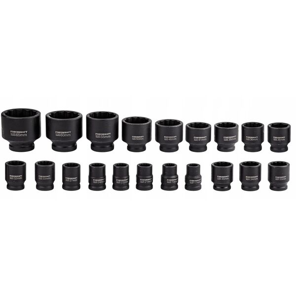Zestaw narzędzi udarowych 26el. 3/4" (17-50mm) i 1" (55-65mm) (12-kątnych)