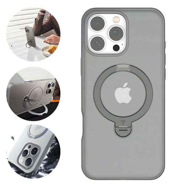 Θήκη Torras Ostand Spin για iPhone 16 ProMax (Γκρι)