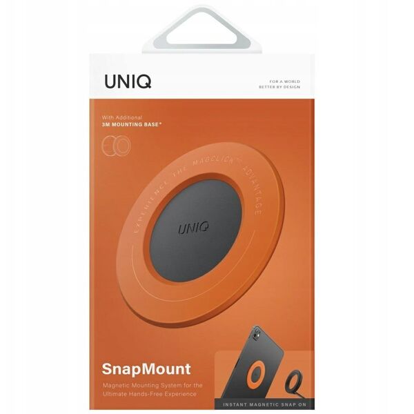 Μαγνητική βάση UNIQ SnapMount αυτοκόλλητη πορτοκαλί/ανθρακί