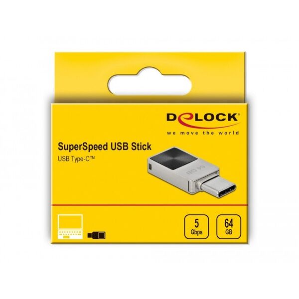 ΣΤΙΚΑΚΙ DELOCK Mini USB 5Gbps USB-C Speicherstick 64GB Μεταλλικό περίβλημα