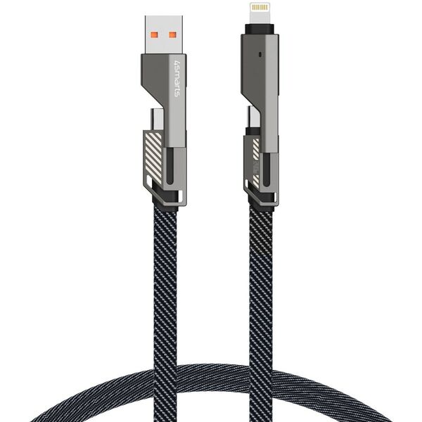 4smarts Καλώδιο USB-C ComboCord Flat 240W, 1,5m + Καλώδιο Μπρελόκ