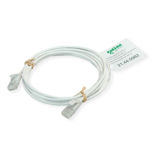 ROLINE GREEN UTP patchkabel Cat.6A (Class EA), LSOH, extra dun, geel, 1 m