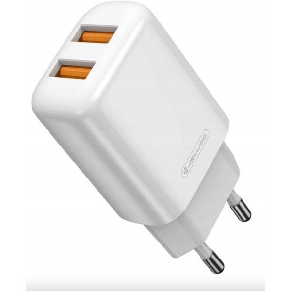 JELLICO ładowarka sieciowa EU02 2.4A 12W 2xUSB Biały