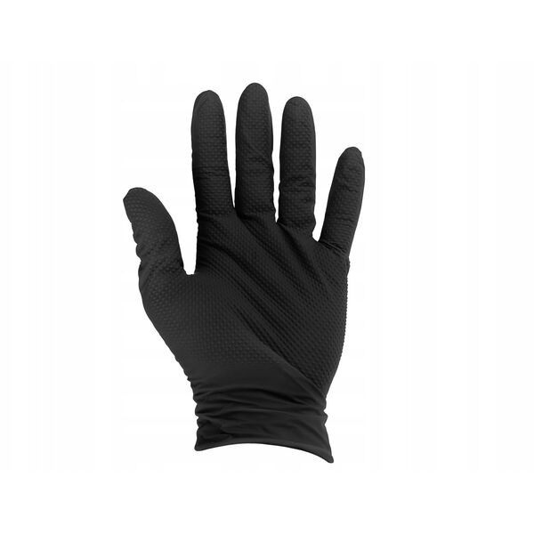 Rękawice nitrylowe SOLID GRIP 50szt. r. M czarne (10)