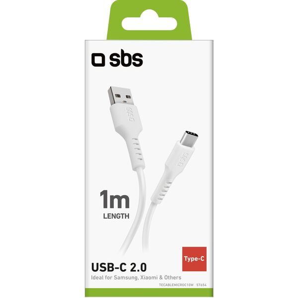 SBS USB zu USB-C Kabel 1m weiß