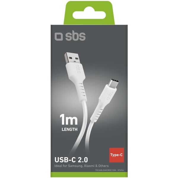 SBS USB zu USB-C Kabel 1m weiß