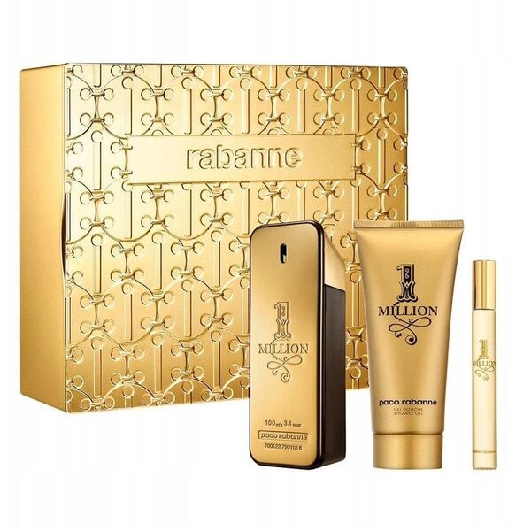 SET PACO RABANNE 1 Million Men EDT spray 100ml + SHOWER GEL 100ml + EDT 10ml