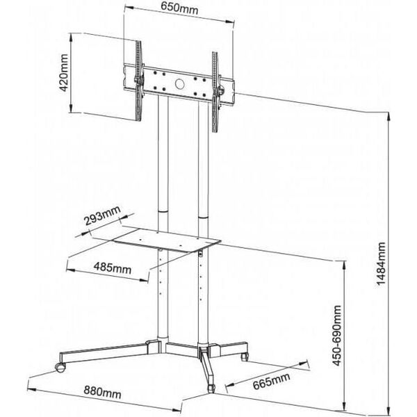 Techly Stojak podłogowy ICA-TR6 30'' - 65''