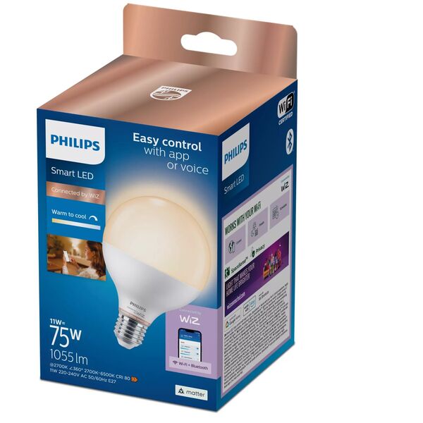 Philips Wiz Smart LED Globe E27 λευκό - Έξυπνη λάμπα
