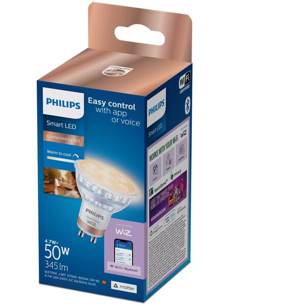 Philips Wiz Smart LED Spot GU10 1 τεμ. λευκό - Έξυπνη λάμπα