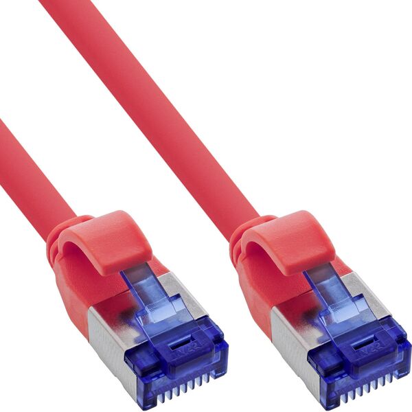 InLine® Καλώδιο Patch Slim, Cat.6A, S/FTP, TPE (LSZH) εύκαμπτο, PoE, κόκκινο, 5m