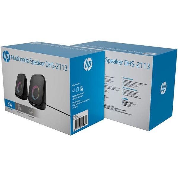 HP ηχεία DHS-2113, 2.0, 6W, μαύρα, Bluetooth, φωτισμός