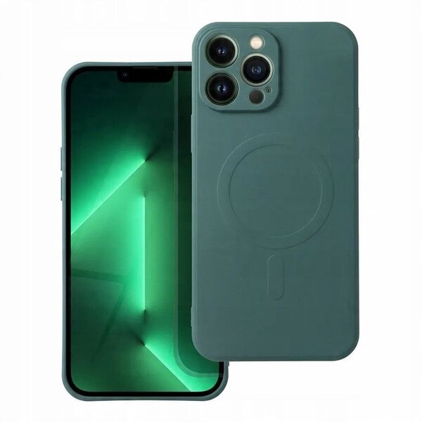 Θήκη SILICONE MAG COVER συμβατή με MagSafe για SAMSUNG S25 Plus πράσινο