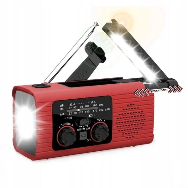 Ραδιόφωνο PRISTAR FM με φακό 4000 mAh YX318 κόκκινο