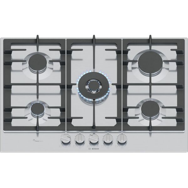Bosch Serie 6 PCQ7A5I90 płyta kuchenna Stal nierdzewna Wbudowany 75 cm Gaz 5 stref(y)