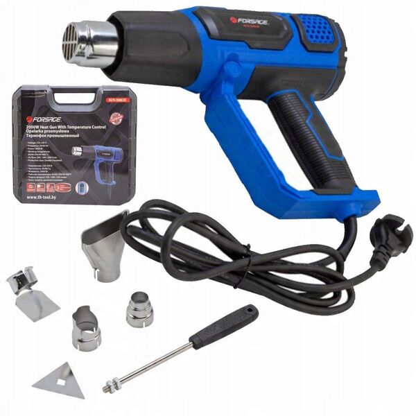 Πιστόλι θερμού αέρα με ακροφύσια (230V, 50/60Hz, 2000W, 60/350/600 βαθμοί, 50/300/500l/min)